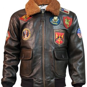 Top Gun Series 1 Leather Jacket Brown