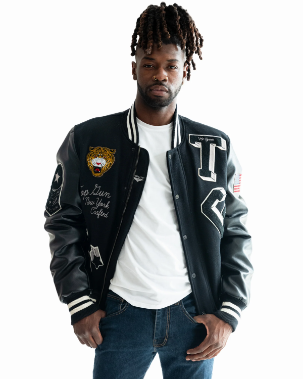 .TOP GUN® MEN'S "TIGER" VARSITY JACKET - Image 2