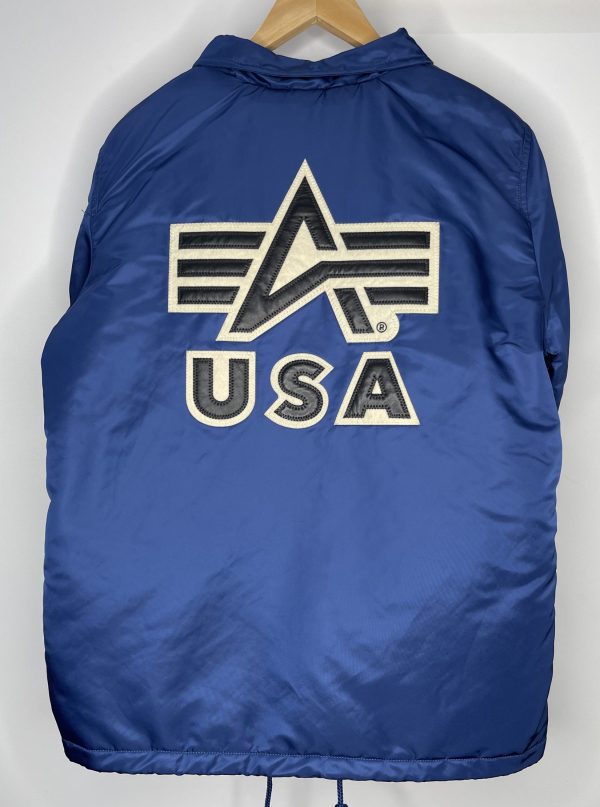 Alpha Industries Coaches Jacket Blue Back USA