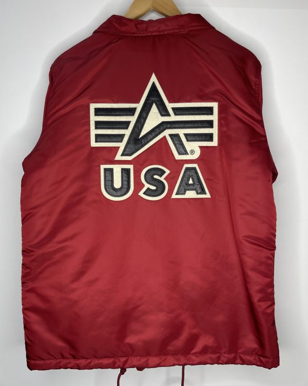 Alpha Industries Coaches Jacket Red Back USA